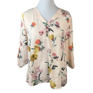 Maurices Floral Blouse, Pink, Large
